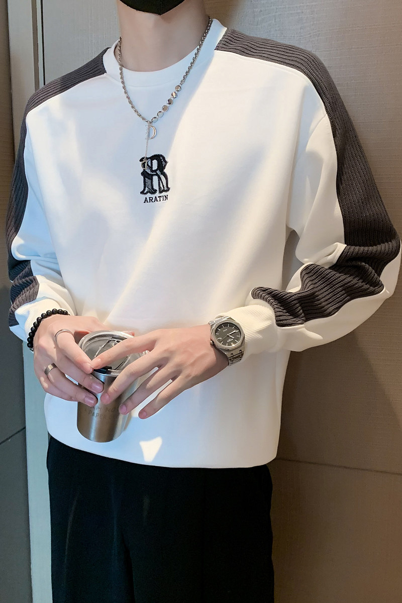 W22-P65-控98店主风秋季新款长袖宽松套头圆领男士卫衣,男装卫衣,电商A370