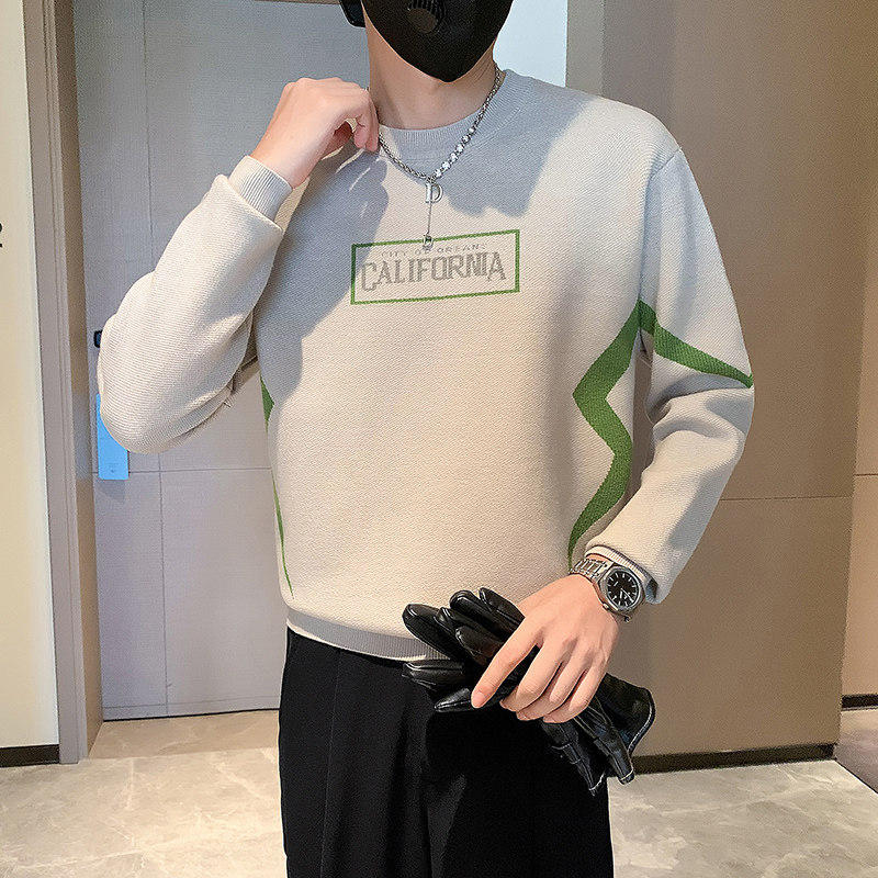 社会小伙秋冬新款圆领套头针织毛衣打底衫男潮MY218-P68-控98,男装针织衫/毛衣,电商A370