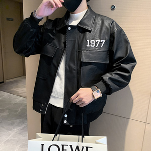 PY20-P115-控158 秋季新款休闲个性潮牌机车服皮衣男夹克外套图片