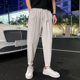 抖音夏季冰丝男士休闲裤九分裤潮流百搭裤子男X698特P45控69，男装休闲裤，电商A370
