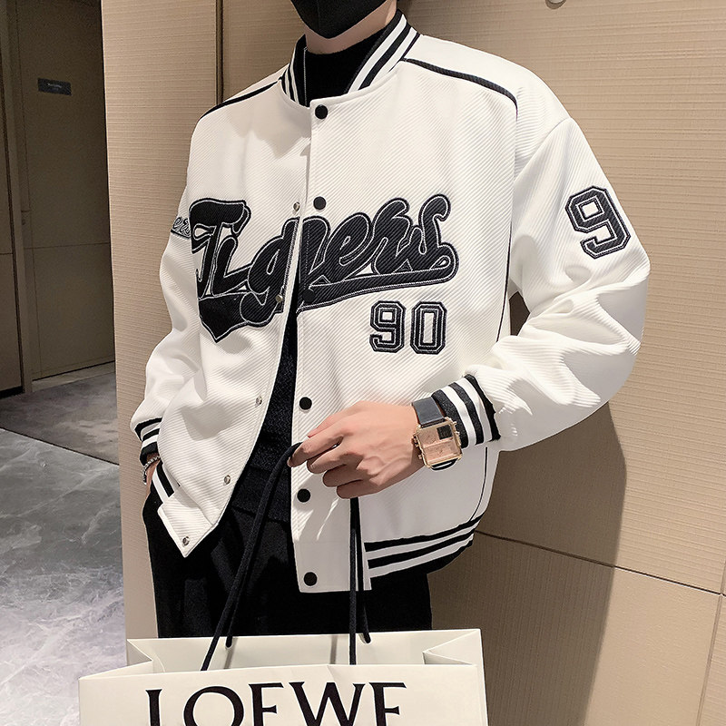 JK26-P98-控138秋冬新款社会小伙机车服棒球服男夹克外套白2,男装夹克,电商A370