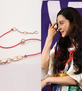 一夜惊喜红绳单钻 手绳 本命年玫瑰金手链女 MS-067