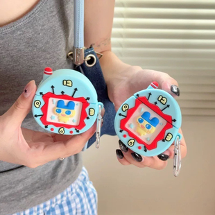 ins日韩卡通拓麻歌子宠物机适用AirPodsPro2保护套麻美吉AirPods4苹果无线蓝牙耳机壳三代Pro防摔软壳5代硅胶