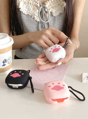 日韩卡通少女心猫爪适用三星buds live保护套可爱Galaxy buds2/Pro无线蓝牙耳机壳FE硅胶软壳女款buds2防摔盒