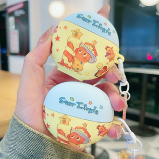 卡通创意星星人适用华为freebuds7i耳机壳pro3/pro4无线蓝保护套se2防摔壳free clip2磨砂se4软壳5i6i女6代4e