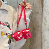 创意包包玫红草莓熊AirPodspro3牙耳机壳1 4代女卡通防摔硅胶盒5代软壳 2代pro2苹果无线蓝牙保护套airpods3