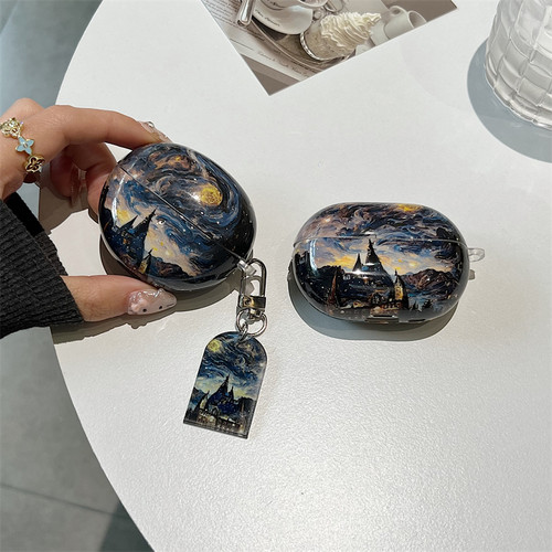 梵高油画城堡华为耳机防摔壳