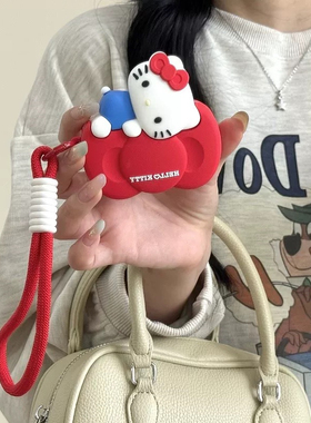 ins风蝴蝶结红色kt猫适用AirPodsPro3耳机壳2代Pro2苹果无线蓝牙保护套AirPods4代硅胶软壳5代防摔女2代3代绳