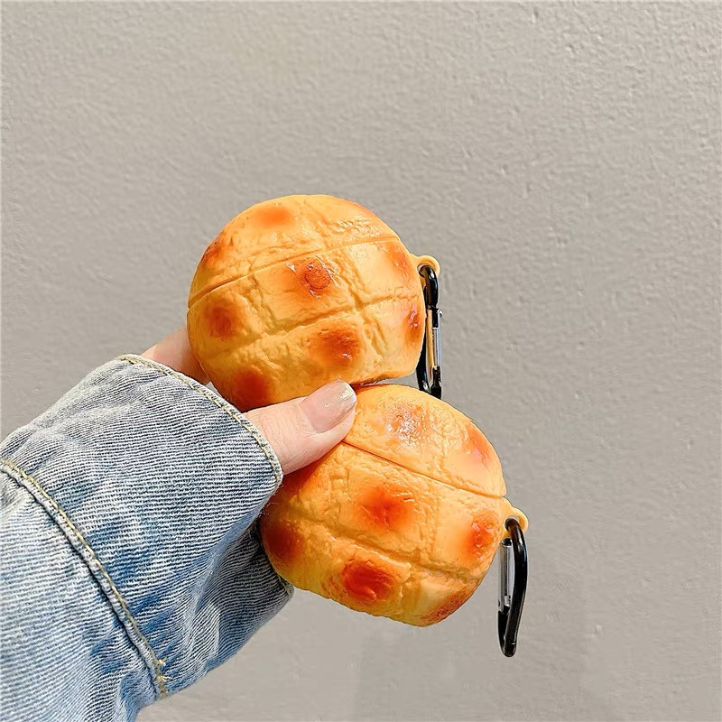 个性创意菠萝包AirPods耳机壳适用airpodspro2苹果无线蓝牙保护套2/3代趣味潮AirPods1/2代防摔硅胶盒5代软壳,3C数码配件,耳机保护套,淘宝优惠券,粉丝福利购,淘宝优惠卷