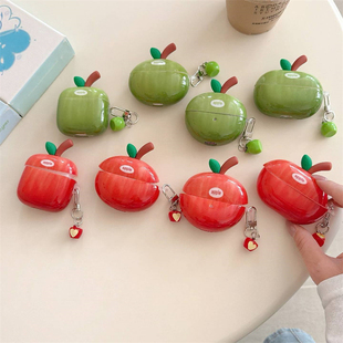 创意立体青苹果红苹果适用华为free clip2无线蓝牙耳机壳趣味freebuds 7i防摔壳pro3/pro4保护套se2/se3潮6i