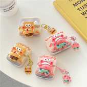 适用日韩卡通派大星海绵宝宝AirPodsPro3耳机套2 五代 3代苹果无线蓝牙保护套创意女情侣AirPods4防摔pro2个性