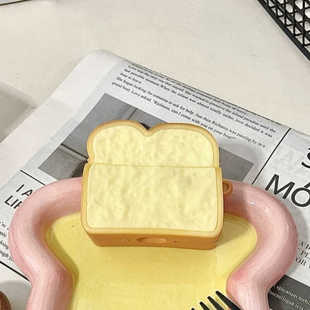 创意逼真吐司面包AirPods4耳机壳Pro3保护套1/2代适用苹果无线蓝牙耳机壳Pro二代趣味AirPods三代硅胶软壳5代