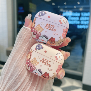 日韩卡通迪士尼围观小动物适用AirPodsPro3保护套1/2代苹果无线蓝牙耳机壳AirPods4代女硅胶5代软壳防摔三代