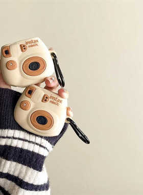 创意复古适用三星buds live拍立得相机造型buds2pro保护套Galaxy buds FE无线蓝牙耳机壳buds2硅胶防摔盒软套