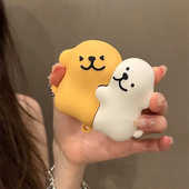 网红可爱卡通小狗适用苹果AirPods2代蓝牙耳机壳3代Pro2硅胶保护套AirPodsPro防摔盒创意情侣华强北4代五代软