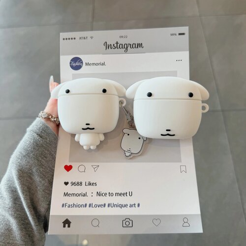苹果AirPods硅胶防摔小白狗壳