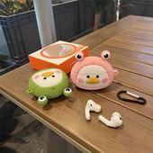 卡通AirPods耳机壳趣味青蛙鸭子适用苹果1 5代 2代3代无线蓝牙保护套airpodspro可爱情侣女二三代硅胶防摔盒4