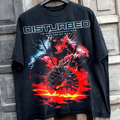 Disturbed 骚动乐队 小众 美版大码重磅水洗复古短袖T恤 出口单