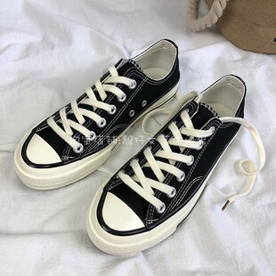 休闲百搭透气板鞋 2026春秋男女同款 男 1970s黑色低帮帆布鞋 万年款