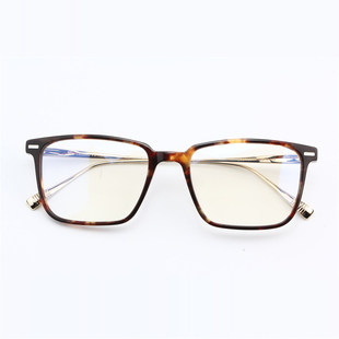 方框眼镜框配近视眼镜框男超轻眼镜架黑框大脸弹簧腿赛璐珞10502