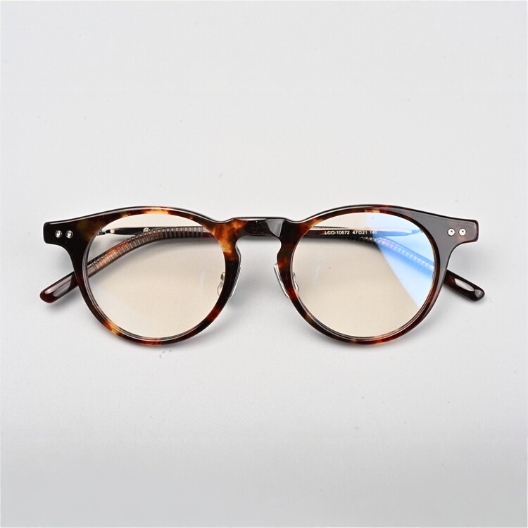 复古眼镜框圆框光学眼镜赛璐珞镜框男女可配防蓝光近视镜片10672