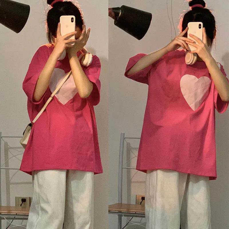 新款夏季纯棉短袖T恤女生双面印花流行潮青春圆领上衣韩版潮