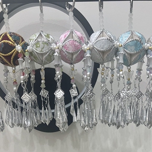 广西靖西旧州绣球民族特色礼品挂件纯手工工艺品刺绣4公分苗银款