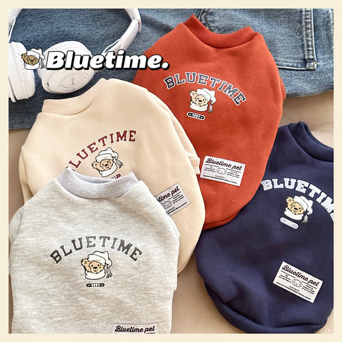 bluetime猫狗抓绒卫衣美式复古