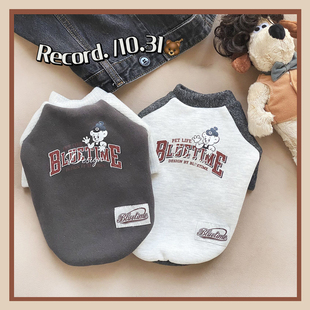 秋冬季 小狗衣服针织插肩袖 泰迪宠物猫咪衣服加绒保暖 复古味 美式