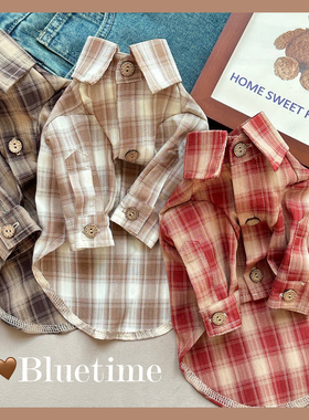 美拉德反应~宠物狗狗衣服秋天贵宾比格巴哥法斗衬衫中型犬秋冬装