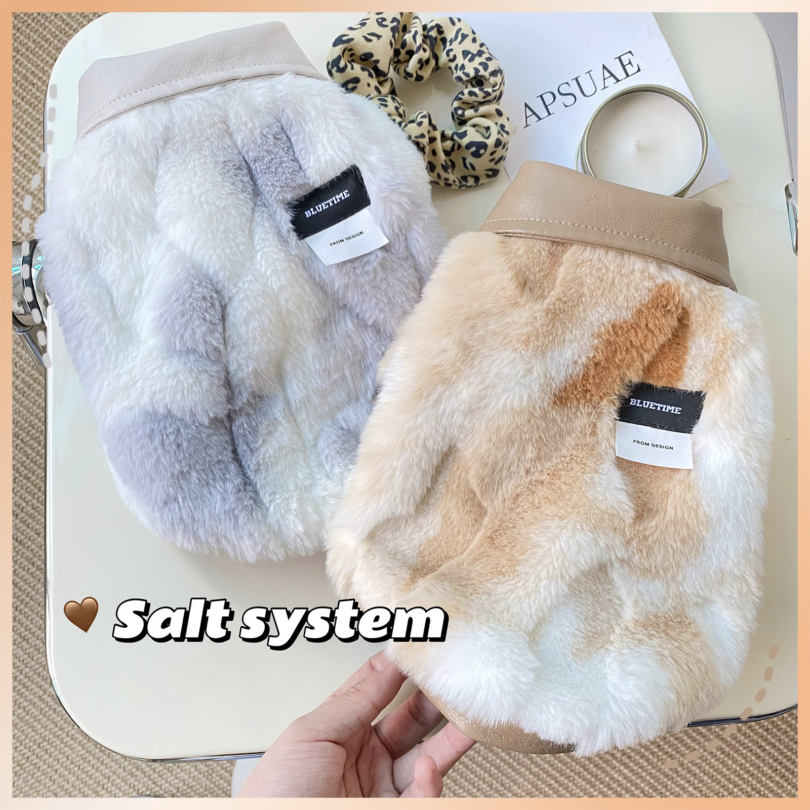 冬日梦幻感"法斗雪纳瑞冬季衣服双面穿猫咪仿貂毛外套宠物皮衣