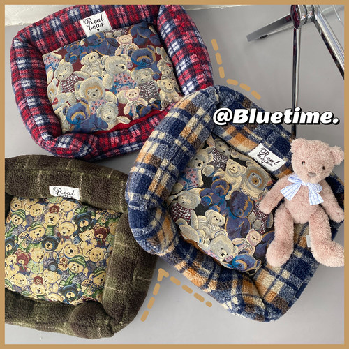 bluetime猫狗PP棉羊羔绒复古熊