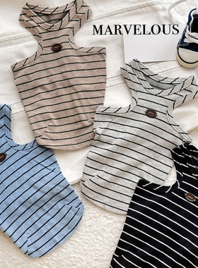 中古慵懒～bluetime宠物狗衣服泰迪夏装猫咪背心柯基腊肠犬薄款棉