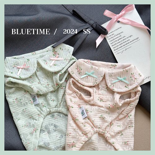 bluetime宠物碎花娃娃领背心原创