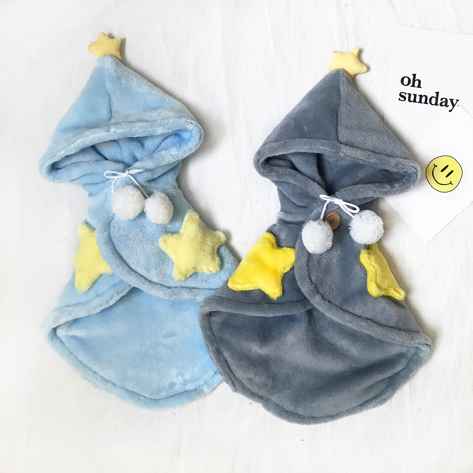 bluetime宠物法兰绒星星斗篷原创