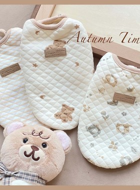 摩卡时光~柯基衣服无袖背心秋冬款比熊泰迪秋装茶杯犬保暖衣服猫