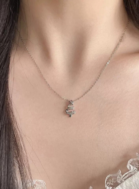 纯银树形秋冬配饰项链