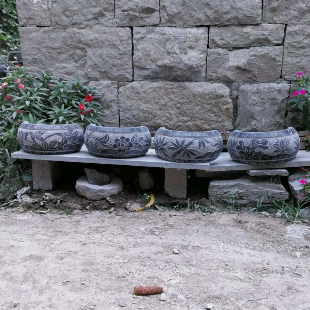 木柱底座青石墩花岗岩石鼓柱顶石仿古做旧柱墩石空心柱础柱脚垫基