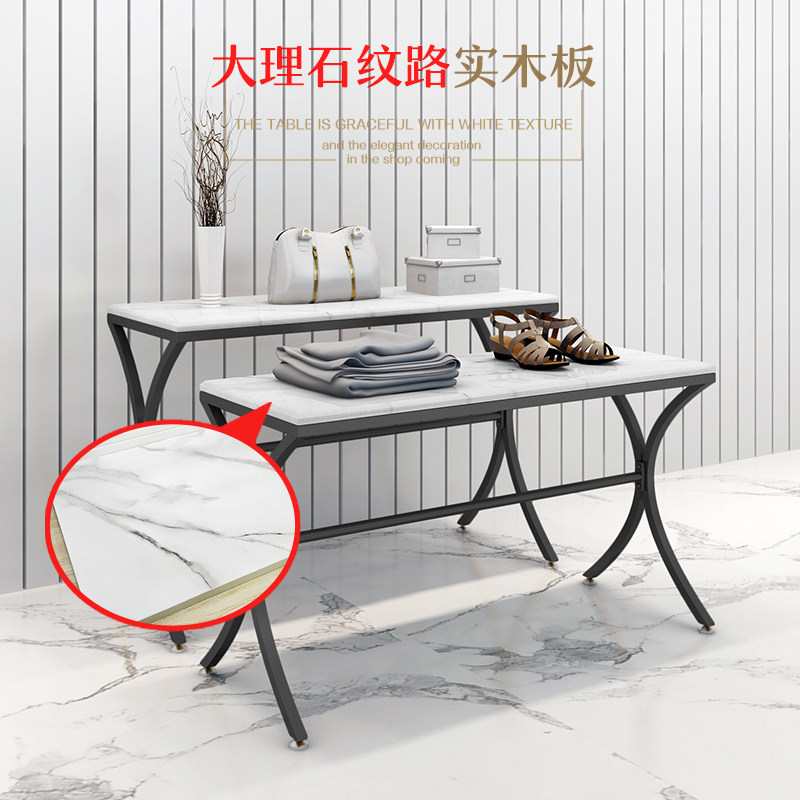 实木板流水台服装橱窗组合展示架