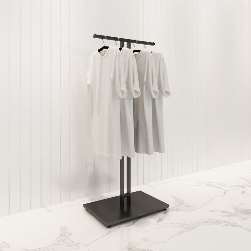 中间侧挂服装铁艺展示架