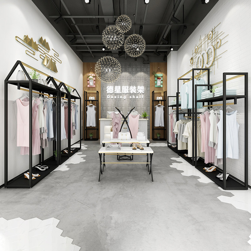 加粗服装店铺展示架双层