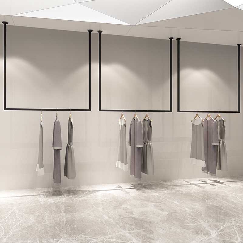 服装吊顶悬挂上墙展示架