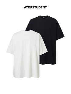 日系纯棉纯色短袖 重磅T恤白色男女t恤纯黑内搭纯白t优等生 打底衫