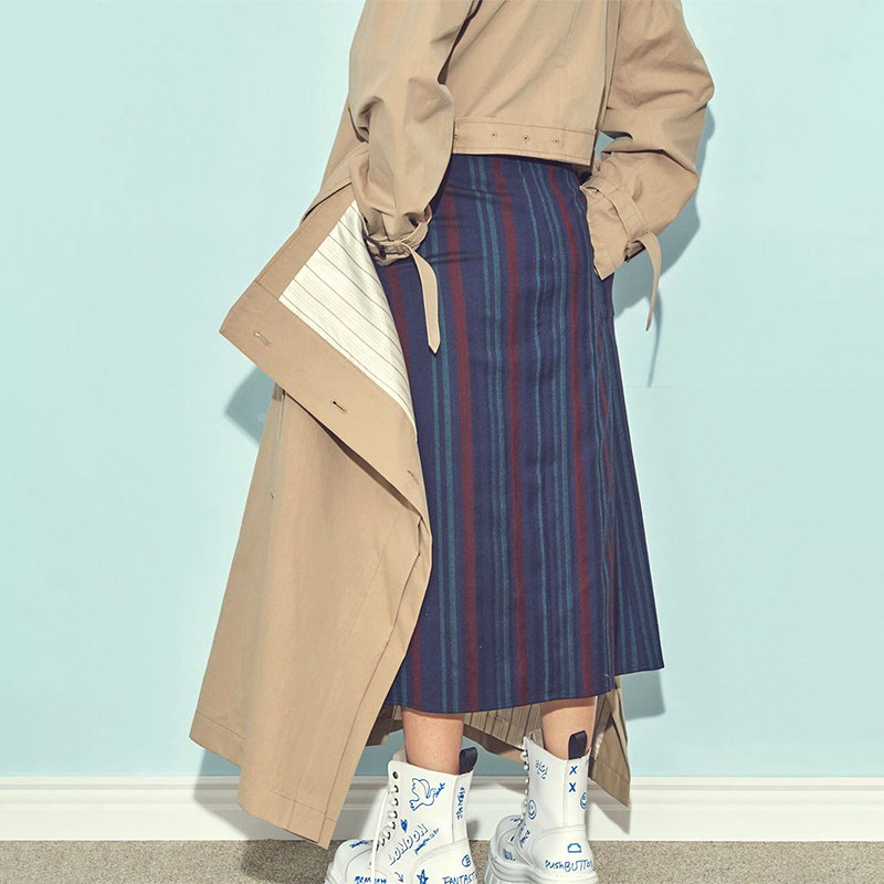 SND AW19 Select Shop Designer PUSH BUTTON Striped skirt PB1940409Win the Women's clothing/Boutique , Skirts  category - from Buy2taobao.com to provide professional Taobao agent buy service