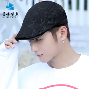 帽子男韩版百搭鸭舌帽春秋休闲贝雷帽时尚画家帽个性潮情侣前进帽