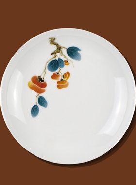 景德镇陶瓷盘子高温细瓷家用深盘菜盘釉下彩手绘餐具高岭土高档