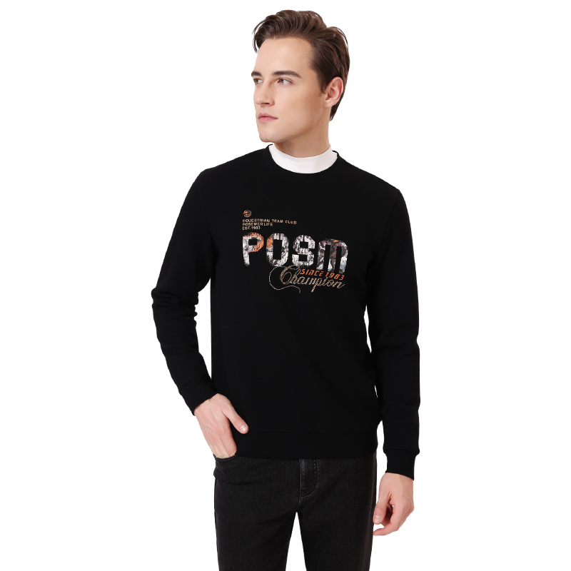 Posemer/堡马25秋新款长袖T恤棉莫斜纹面料手感蓬松柔软亲肤舒适