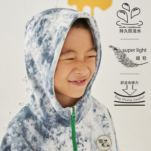 外套男女童卫衣 连帽儿童运动水墨防泼水摇粒绒开衫 特价 原249