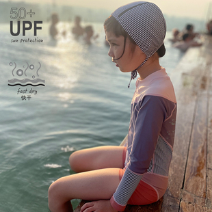 有这么只UzMz防晒UPF50 儿童泳帽设计师原创男女童快干弹力