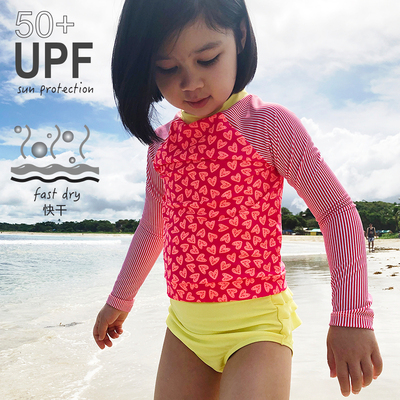 有这么只长袖防晒分体儿童泳衣裤